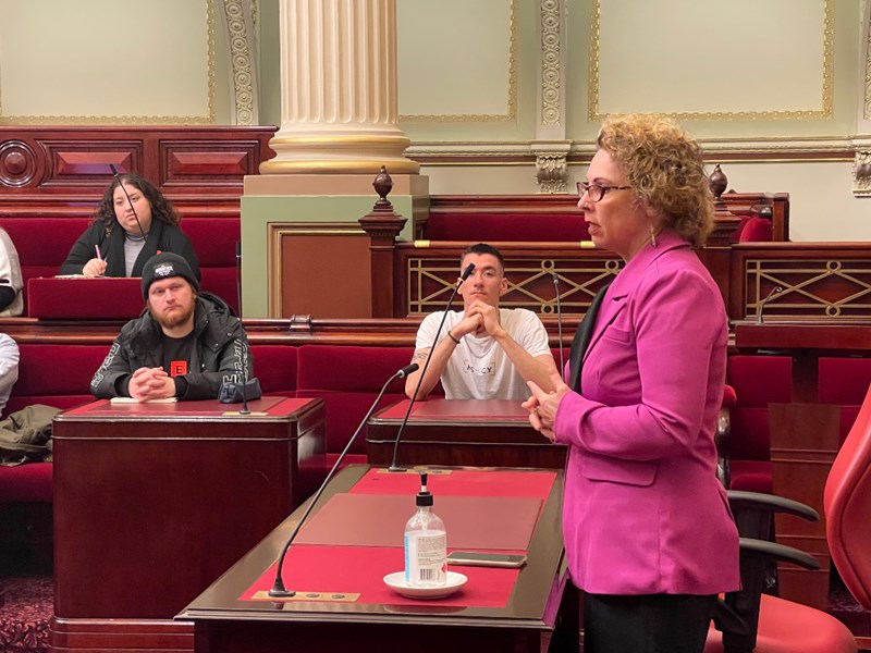 Legislative Council member Sonja Terpstra responded to student questions about an MP's work.