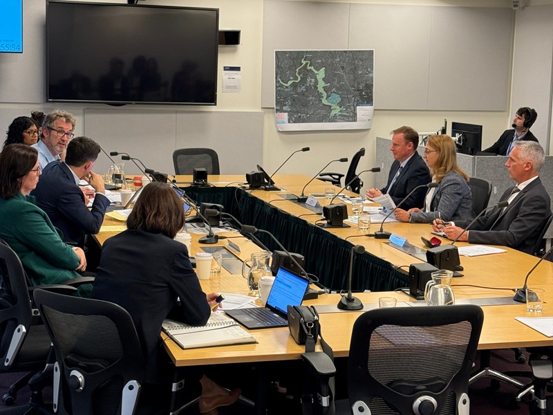 Melbourne Water's Tim Wood, Nerina Di Lorenzo and Craig Dixon answered many questions from the Committee.