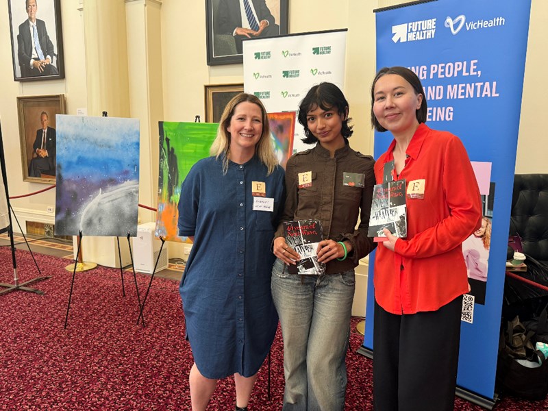 Next Wave team members promoted their arts initiative at the VicHealth showcase.